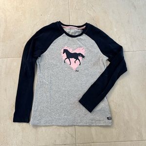 Long Sleeve Kids Ariat Horse Love Shirt, Sz 10